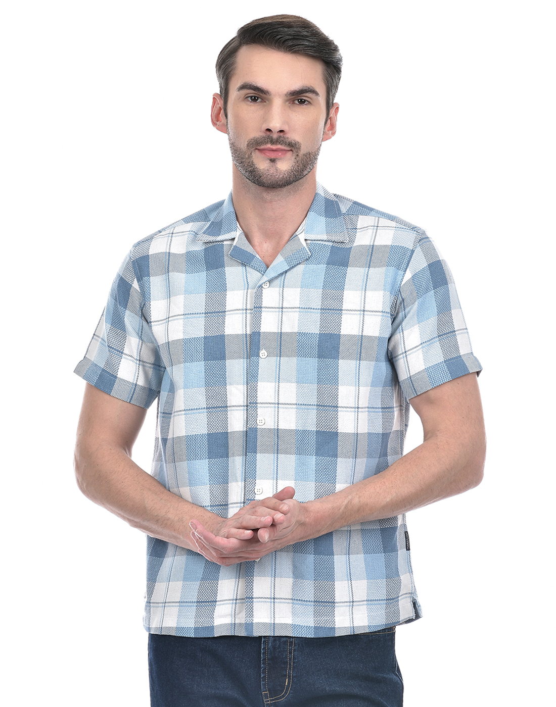 Numero Uno Men Checkered Blue Shirt